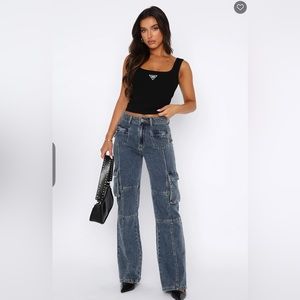 White fox cargo jeans